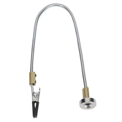 Heavy Duty Flexible Welding Auxiliary Clamp With Alloy Steel Arms And Magnetic Base For Secure Electronic Work Tabletop Vise That Bends To Fit Any Job, showing flexible arm and clamp.