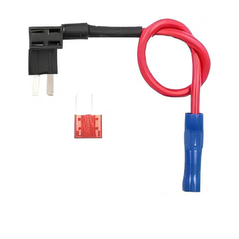 Upgrade Your Gear With This Super Cool Fuse Tap Adapter That Turns One Spot Into Two For Adding Extra Electronics Like Phone Cradles Or Alarms Without Any Messy Splicing Wires Needed For Micro Mini And Standard Blade Fuses Up To 10 Amps Perfect For black and red car fuse tap adapter with inline wire