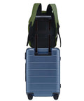 Khaki Under Seat Personal Item Backpack 16x12x6 Inches For WestJet Air Canada Flair Airlines And More Carry On Bag with suitcase