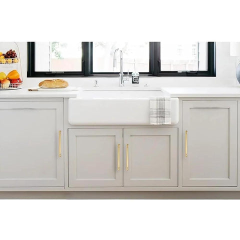 Kitchen with 10 Pack Champagne Bronze Finish Heavy Duty Solid Zinc Alloy Cabinet Pulls With 5 Inch Hole Centers And 5.75 Inch Overall Length