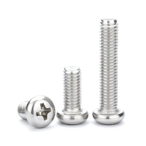 1/4-20 X 1 Inch Pan Head Machine Screws Pack Of 25 With Phillips Drive, 304 Stainless Steel 18-8 Bright Finish Fully Threaded