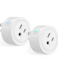 Pair of round white Smart Dimmer Plugs for Dimmable Lamps No Hub Needed 2 4GHz WiFi Works With Alexa and Google Assistant