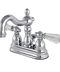 4 Inch Centerset Bathroom Faucet Polished Chrome Drip Free Ceramic Disc Cartridge Deck Mount 3 Hole Installation 1.2 GPM