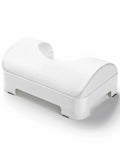 Ergonomic Toilet Footstool With Removable Foam Cushion And Waterproof PU Leather Slipcover, Adjustable 5 To 7 Inch Height, White