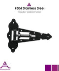 Tough 8 Inch Self Closing Gate Hinge For Wood Fences Industrial Stainless Steel With Horizontal Adjustable Enclosed Spring Black Powder Coat 2 Side Mount Gate Attachment Built Tough Pair By Advantage Industries.