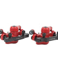 1 Pair Aluminum Alloy Mechanical Disc Brakes For Mountain Road Electric Scooter Cable Puller Kit in red with black levers and hardware.