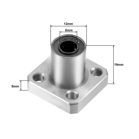 LMK6UU 6mm Linear Ball Bearings Square Flange Bushing With Double Sealed Rubber Seals For 6mm Linear Shafts Pro Grade For CNC Machines