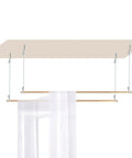 Adjustable Solid Wood Bed Canopy Frame Poles 78 Inch Length 2 Pieces Hanging Bed Pole Kit setup with curtains, easy assembly