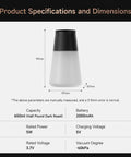 Product specifications for Keep Your Morning Brew Fresh As Heck With This Game Changing Smart Vacuum Sealed Coffee Canister.