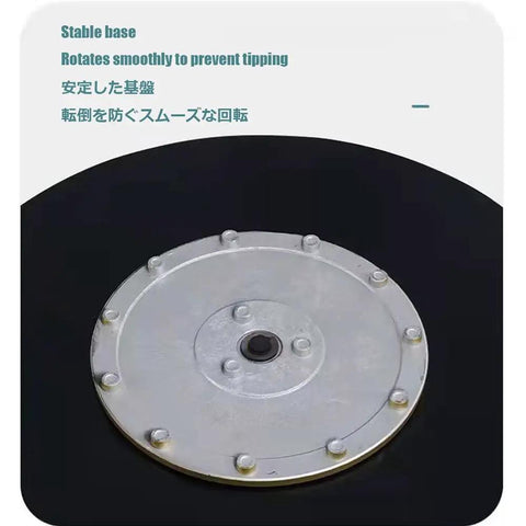 Lazy Susan Turntable Glass Serving Tray For Dining Table 360 Degree Swivel Black Round Rotating Plate base view