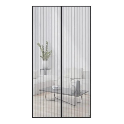 Breezy Magnetic Door Screen With Self Sealing Closure Keeps Bugs Out Lets Fresh Air In Heavy Duty Pet And Kid Friendly screen in living room