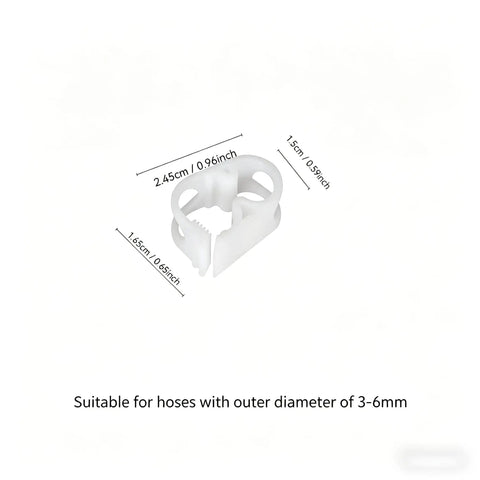 Close-up of a single plastic tubing clamp from a Ten Pack Plastic Tubing Clamps With Adjustable Flow Control For Quarter To Half Inch Tubes