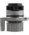 Thinking Process: timing belt water pump tensioner kit, silver metal pump assembly with pulley
