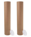 Kraft Paper Mailing Tubes with Caps 6.5 cm Inner Diameter 33 cm Length 3 mm Thick Cardboard Poster Tubes for Blueprints Documents Shipping and Storage Solutions