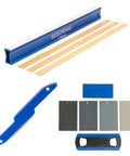 Pro Guitar Fret Leveling Kit With Beam, Crowning File And Polish Set - 11-Piece Fret Buzz Fix Tools, includes L-Beam and S-File