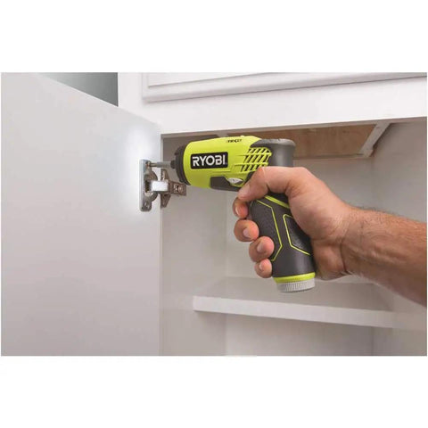 Compact 4V Lithium Screwdriver With One Quarter Inch Hex Chuck Two Speed Gearbox used for cabinet hinge installation
