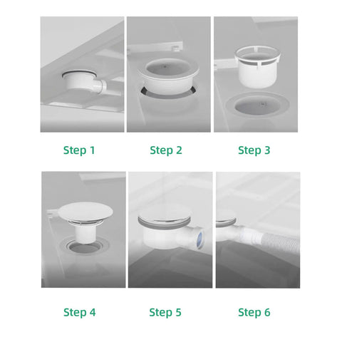 Installation steps for Low Profile 1.5 Inch Shower Drain Trap With Side Outlet Assembly For Replacement Shower Base PVC