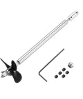 RC Boat Drive Shaft Kit With Four Propellers And Coupling Joint, 19.5 cm shaft, showing parts including a hex key and screws