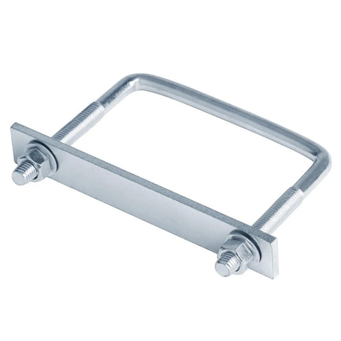 Four Pack 6 Inch Wide Square U Bolts For Trailers, 3/8 Inch Diameter, Adjustable From 1 7/8 Inch To 4 1/2 Inch, Electro Galvanized Steel