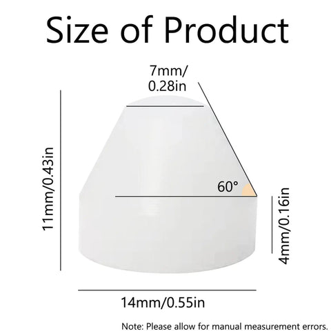 SEIWEI 20 Pack Insulating Pen Bushings Non Stick For CA Finish, 14x11mm 60 Degree Cone Shape Taper size chart