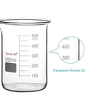 500ml beaker from five size borosilicate Griffin low form beaker set for lab and home use, heat resistant graduated glass