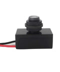 Side view of Dusk To Dawn Outdoor Photocell Sensor Switch 12V DC Auto On Off Post Lamp Light Control 5A with red and white wires