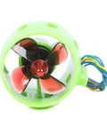 Beefy 312W Underwater Motor For RC Boats And Submarines, 12V-24V brushless propulsion with 4-blade aluminum propeller, front view