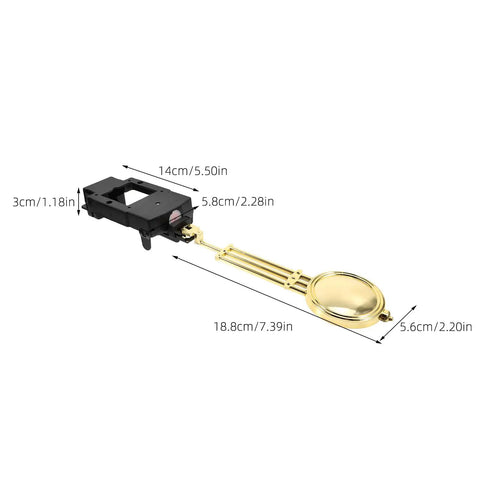 Wall Clock Pendulum Replacement 5.51 X 2.28 X 1.18 Inch Mechanical Clock Part With Swing Device shown in gold finish