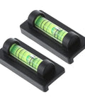 Bubble Level Base Leveling Beads Water Leveling Gauge For Mini For Spirit, two clear level vials on a black base, compact design.