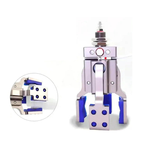 High Precision Pneumatic Fixture Cylinder With Four Claw Clamps And Sensor Switch Mechanical Arm Gripper Finger Cylinder For Automated Assembly