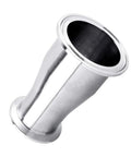 Side view of 304 stainless steel tri-clamp reducer ferrule, 2 in to 1-1/2 in tube OD, sanitary fitting.