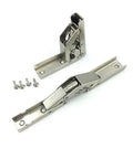 Two Pack 90 Degree Folding Door And Shelf Hinge Hidden Bracket Table Holder Furniture Parts, Rust Proof Nickel Plated Steel
