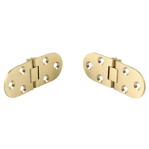 Two Pack Dope 180 Degree Copper Hinge With Polished Gold Finish No Mortise Flip Top Soft Close Cabinet Hinge 80x30mm With Screws
