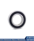 Deep Groove Ball Bearing 6211 2RS ABEC3 55x100x21 Mm For Electric Power Tools, chrome steel, sealed view