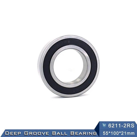 Deep Groove Ball Bearing 6211 2RS ABEC3 55x100x21 Mm For Electric Power Tools, chrome steel, sealed view