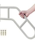 Heavy Duty Solid As A Nail U Shape Hand Rails For Outdoor Steps And Elderly Safety Rated Up To Eight Hundred Pounds with hand grip