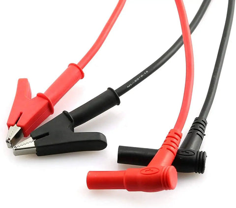 4mm Banana Plug To Alligator Clip Test Lead Set 1m Pure Copper L Type Dual Probe Cables For Multimeters 15A Max