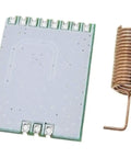 Long Range Wireless Transceiver Module 868MHz For Low Power Data Transmission With M115 Interface Supporting FSK GFSK ASK OOK MSK 64 Byte Buffer And Easy Installation featuring a PCB and coil