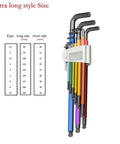 Super Durable Ball End Hex Key Set 9 Pieces Metric Wrench Tool Kit Fits Tight Spots High Carbon Steel Screwdriver Repair Gear With Case, extra long