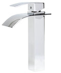 Single Lever Modern Vessel Chrome Faucet For Deck Mount One Hole Install, 1.5 Inch Hole, Rock Solid Brass Construction, Ceramic Cartridge