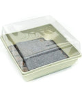 Self Watering Seed Starter Tray Kit With 68 Peat Pellets And Water Wicking Mat 2 Pack Seedling Trays under a clear lid