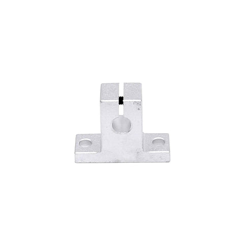 Front view of Aluminum Linear Motion Rail Clamping Guide Supports For 8mm Shaft Ideal For 3D Printers And CNC Machines Set Of 10 Silver