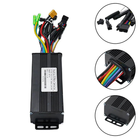 Sine Wave Brushless Controller For Electric Bikes And Scooters, Supports 24 Volt 36 Volt And 48 Volt Systems With 750 Watt Or 1000 Watt Motors, Three Modes In A Durable Aluminum Case, UART No Two Protocol, Hall Sensor Optional, Easy Install