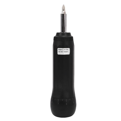 Jelquix Preset Torque Screwdriver With S2 Steel Bits And Adjustable Settings, black nylon housing, close-up view.