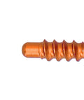 Close-up of an anodized aluminum self tapping screw from the Anodized Aluminum Self Tapping Screws Kit, 10 Pieces, for 125-200 EXC motorcycles.