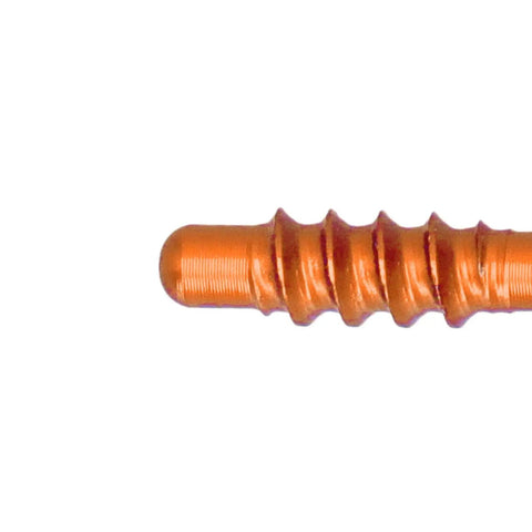 Close-up of an anodized aluminum self tapping screw from the Anodized Aluminum Self Tapping Screws Kit, 10 Pieces, for 125-200 EXC motorcycles.