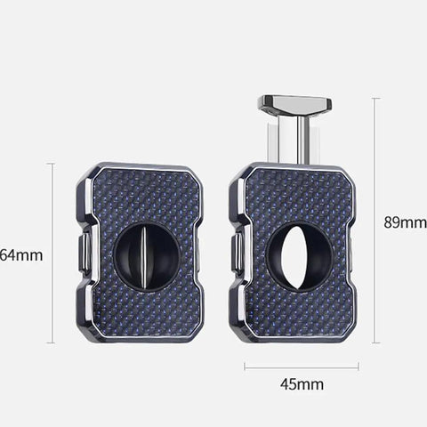 Guillotine Premium Cigar Cutter 23Mm Max Stainless Steel Sharp Double Blade For Clean Fast Cuts Blue Finish Cigar Scissors