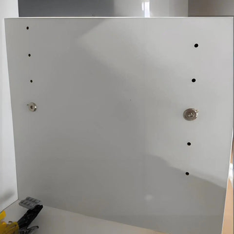 Back of furniture panel with holes fitted using 100 Sets M6 Bolts And Nuts In 15 20 30 40 50 mm Lengths Silver Carbon Steel Hex Socket Kit.