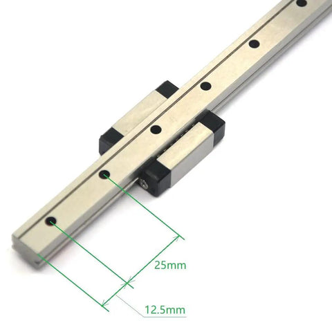 Beefy Stainless Steel 150mm Linear Rail Guide With MGN12C Carriage Block For 3D Printers And CNC Machines, Smooth Precise Motion, 440C Alloy, 4 M3 Holes On Carriage, Heavy Duty DIY Machinery Upgrade. 150mm rail with MGN12C carriage, 25mm hole spacing