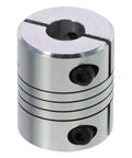 Rock Solid Aluminum Stepper Motor Shaft Coupler Dual Hole Heavy Duty Clamping Link Dead Set Precision Fit For 3D Printers And Cnc Machinery Smooth Vibration Free Setup Built Different, 30x25mm, silver finish, robust design.